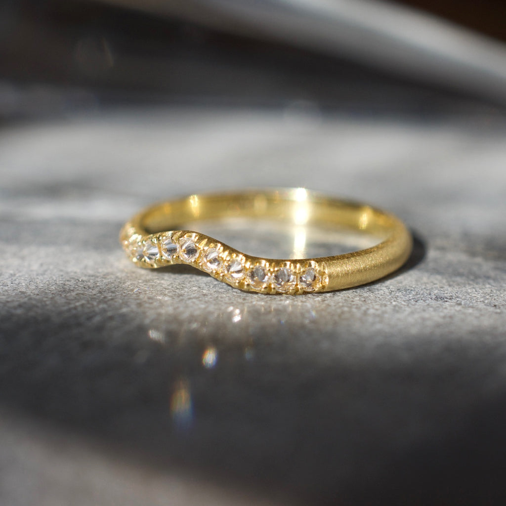 Inverted White Diamond Band