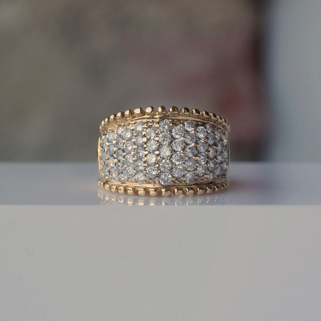 Vintage Diamond Pavé Cigar Ring