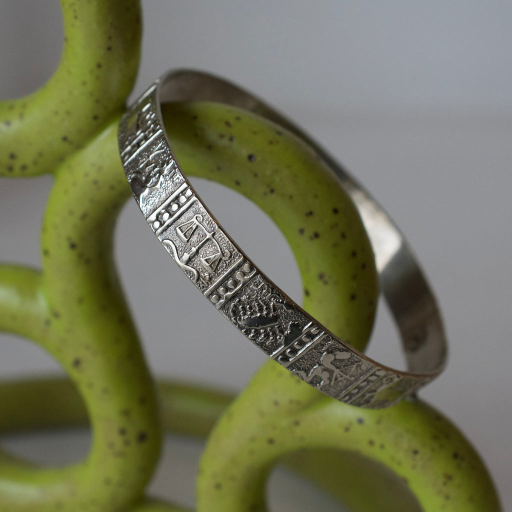 Taxco Silver Zodiac Bangle