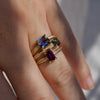 Bicolor Sapphire Monaco Ring