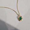 Bezel Set Emerald Necklace