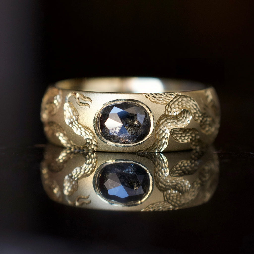 Black Diamond Orphic Egg Ring