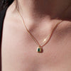 Bezel Set Emerald Necklace