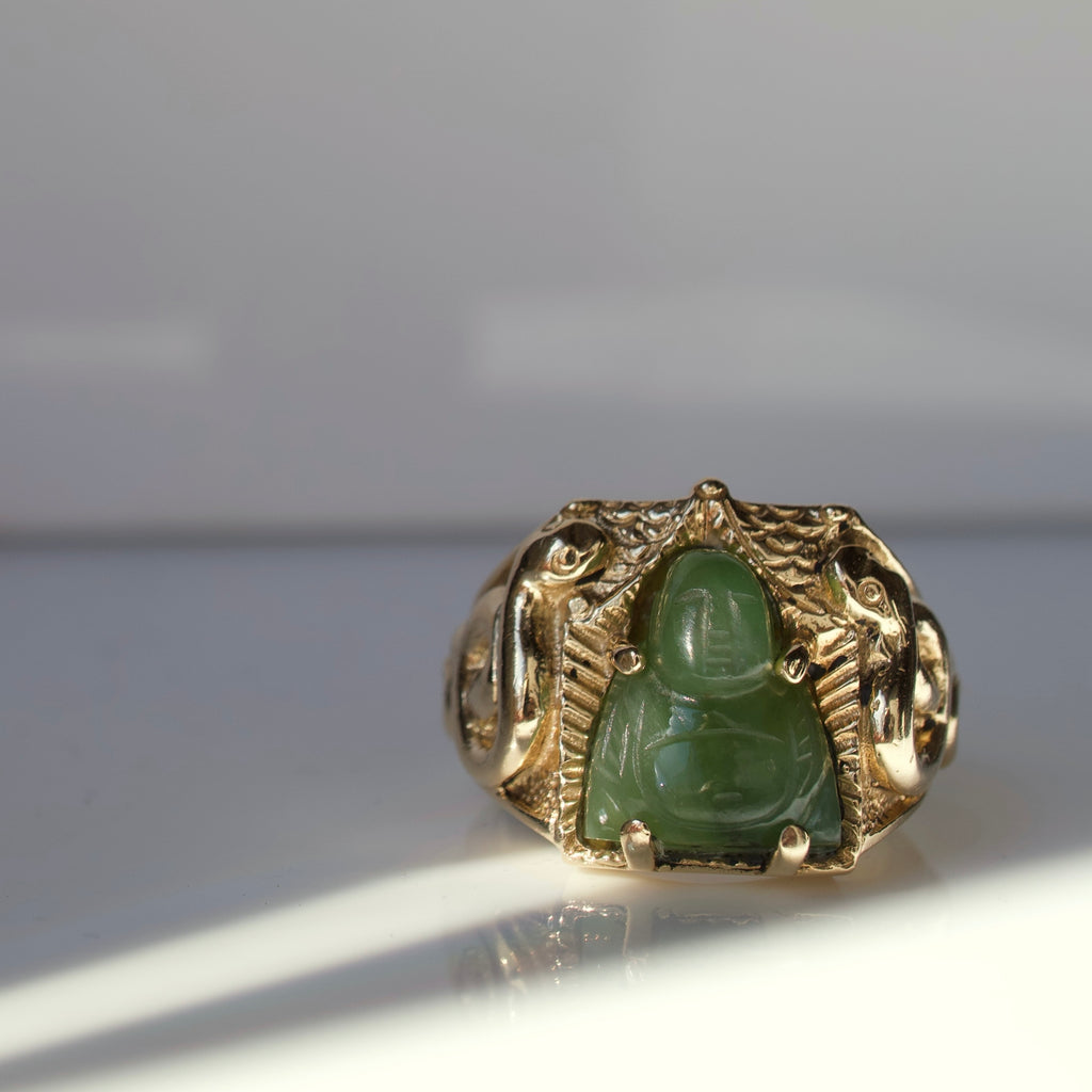 Vintage Jade Buddha Ring