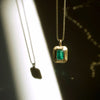 Bezel Set Emerald Necklace