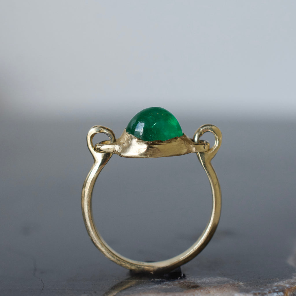 Emerald Cabochon Ring