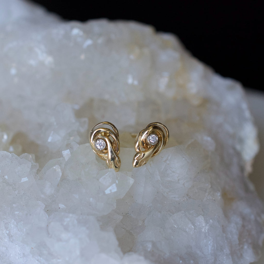 Vintage Diamond Snake Studs