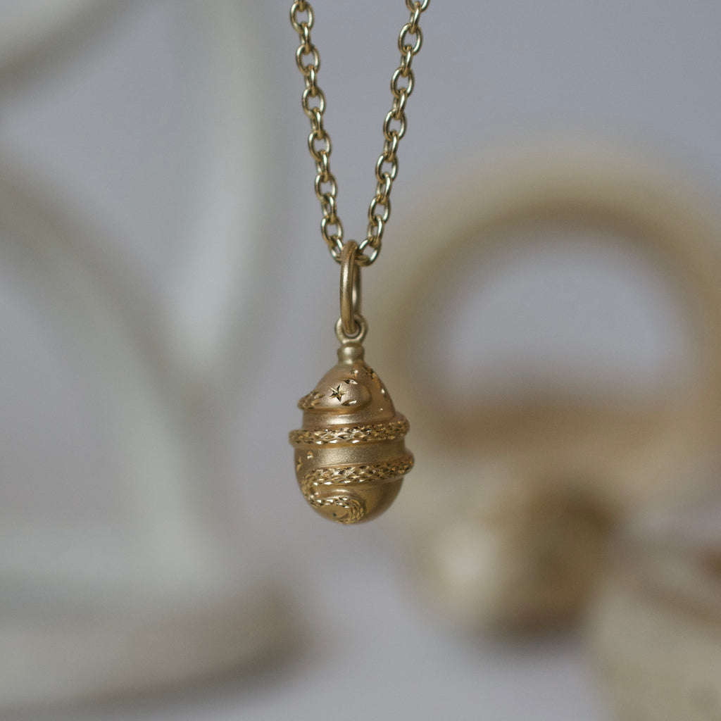 Snake Egg Cameo Pendant