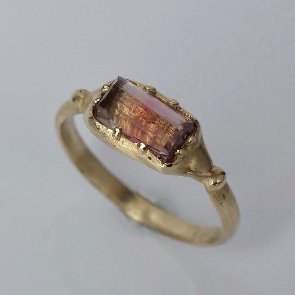 Uncut Watermelon Tourmaline Ring