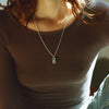 Silver Yin Yang Domino Pendant