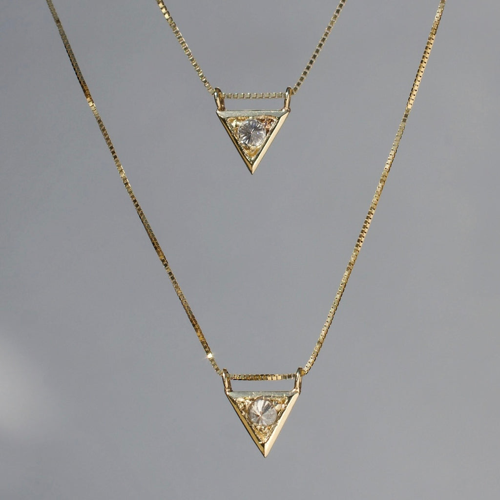 Inverted Diamond Triangle Necklace