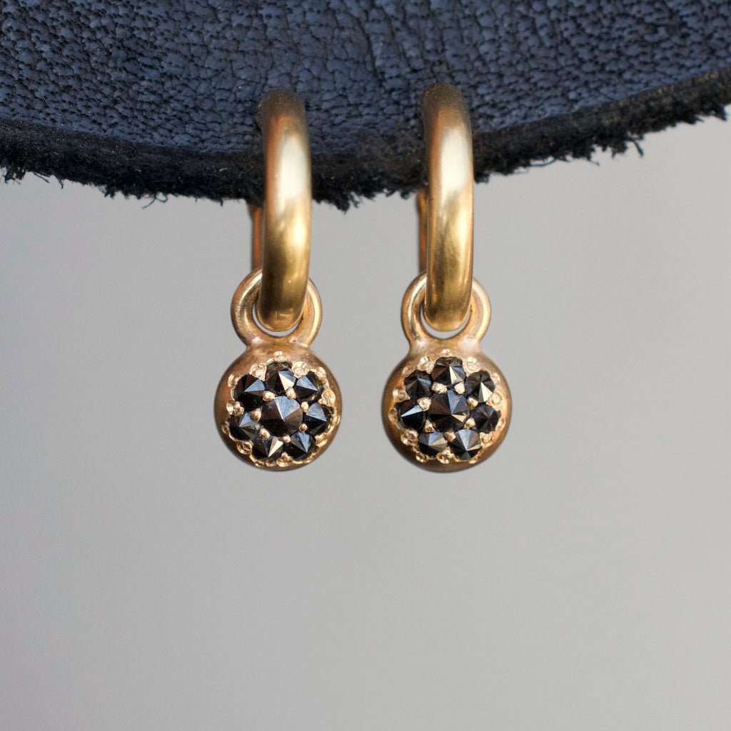 Inverted Black Diamond Cluster Hoops