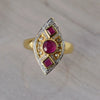Vintage Marquise Shape Ruby & Diamond Ring