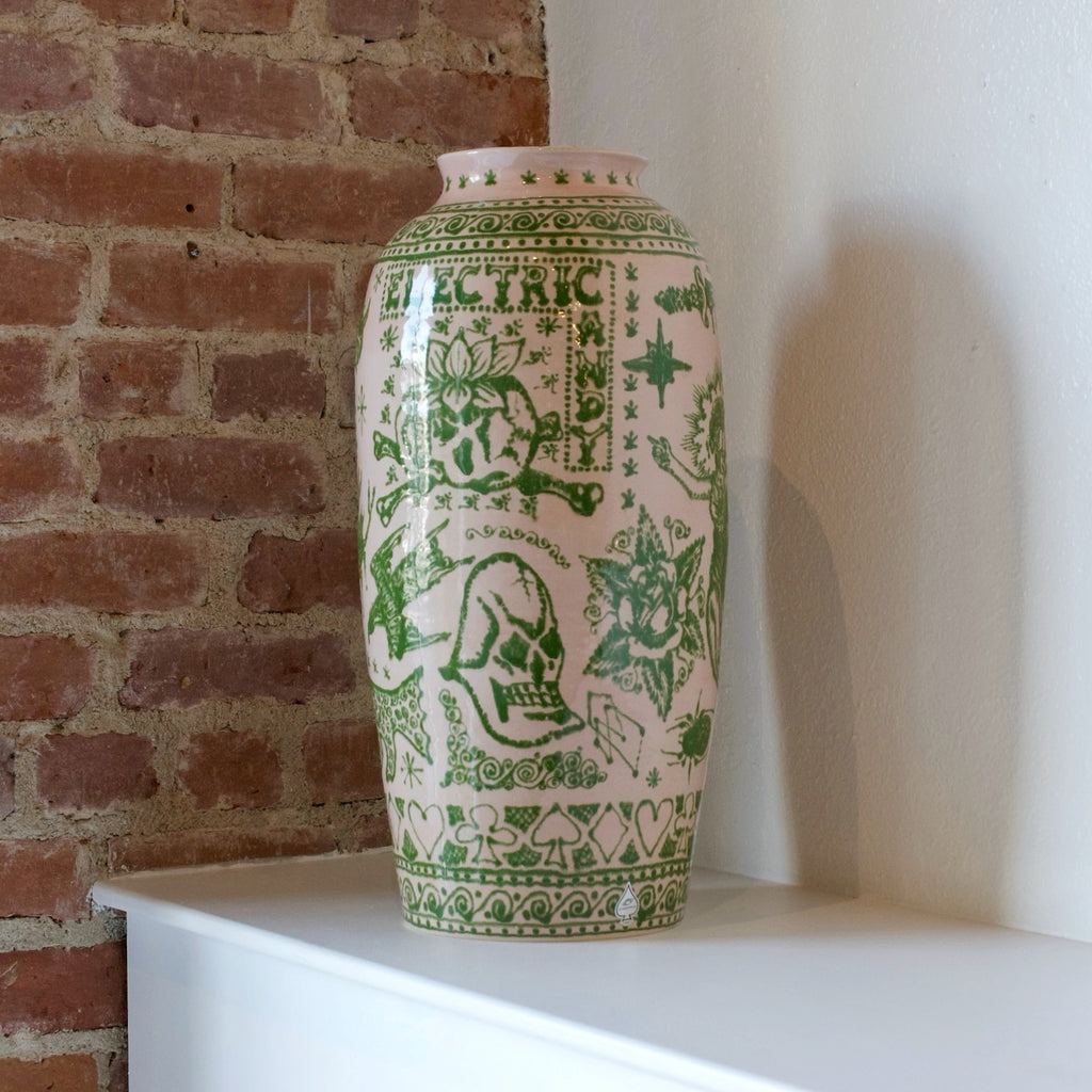 Adam Shrewsbury Pink & Green Pot