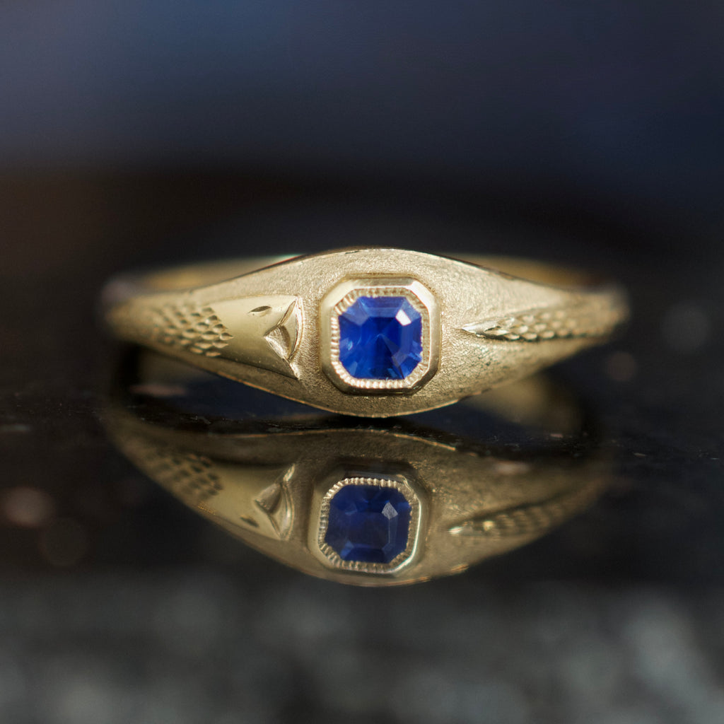 Sapphire Asscher Snake Ring