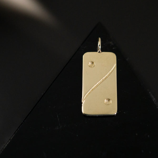 14k Yin Yang Domino Pendant