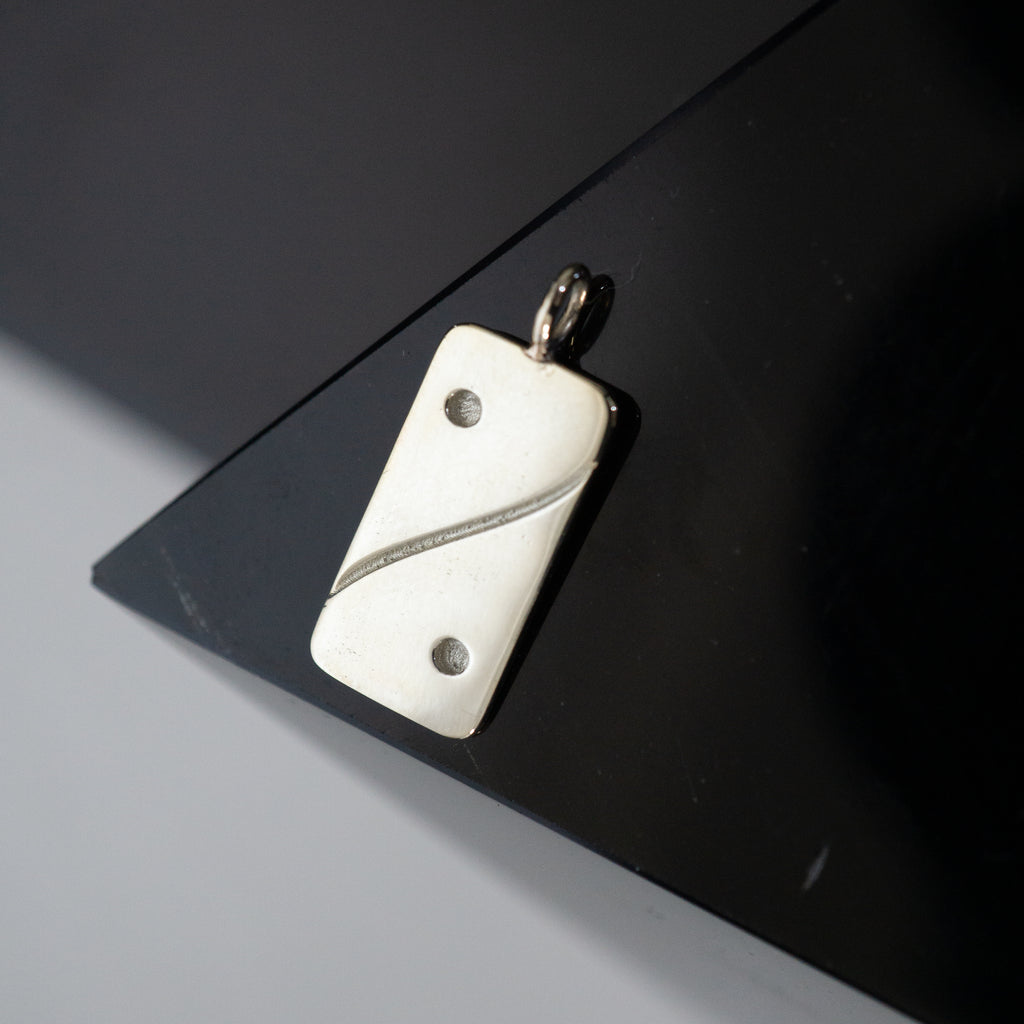 Silver Yin Yang Domino Pendant