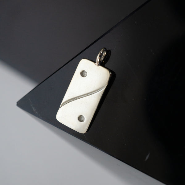Silver Yin Yang Domino Pendant