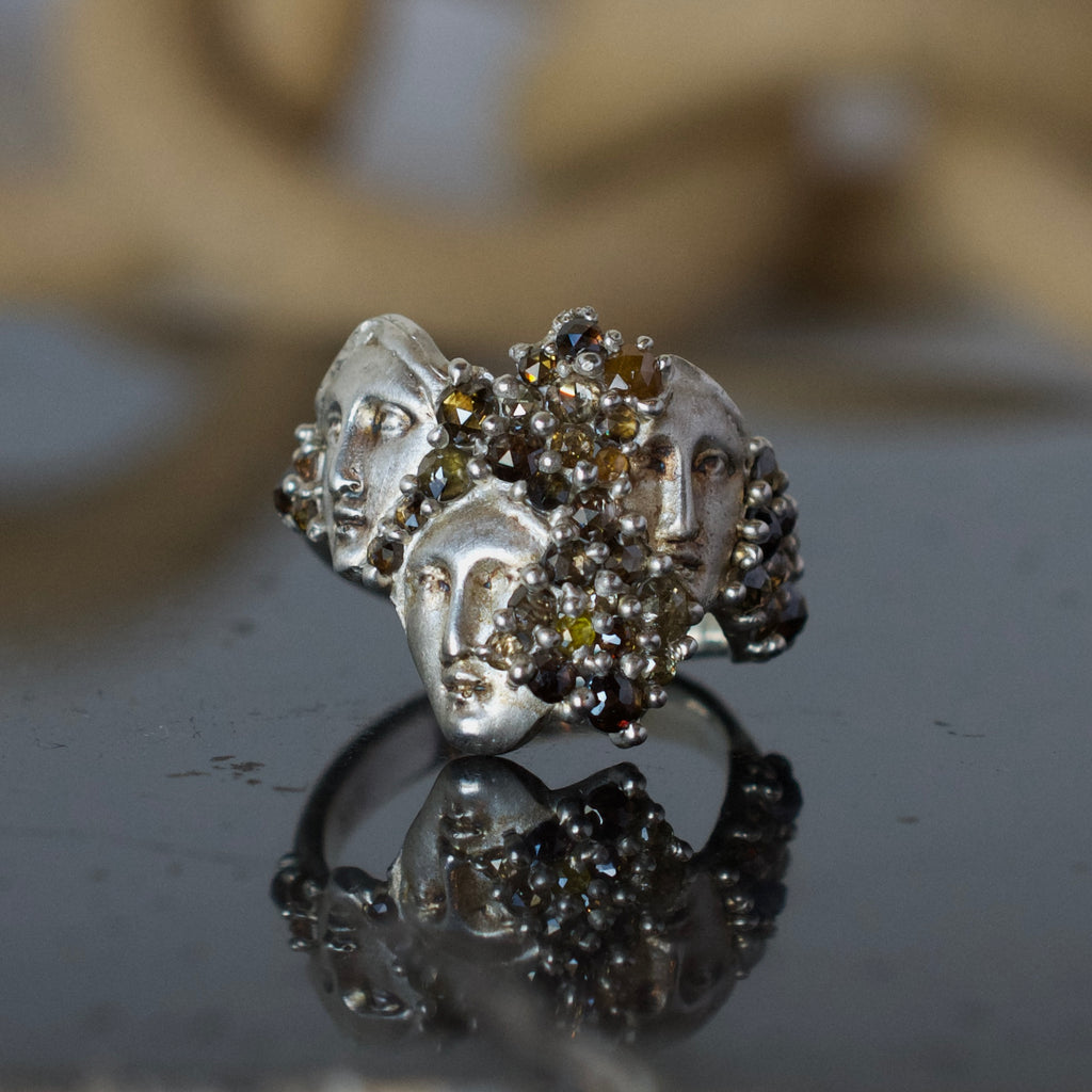 Silver Faces Ring
