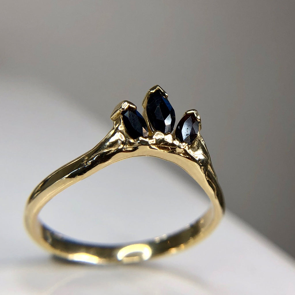 Black Onyx Crown Ring