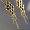 Woven Black Diamond Lattice Earrings