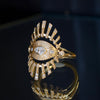 Protection Diamond Eye and Sunbeams Ring