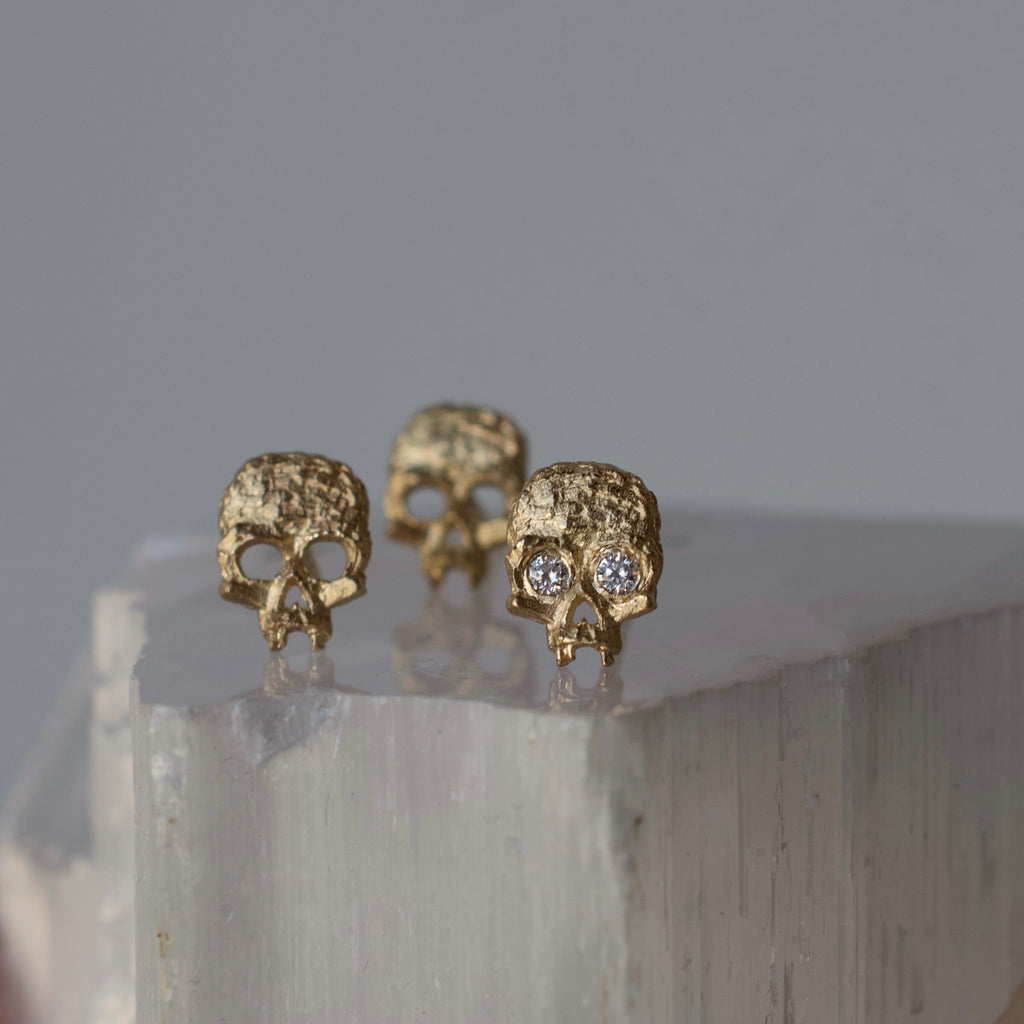 Cubist Skull Studs