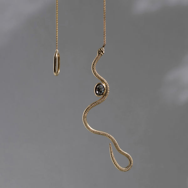 Diamond Snake Hook Necklace