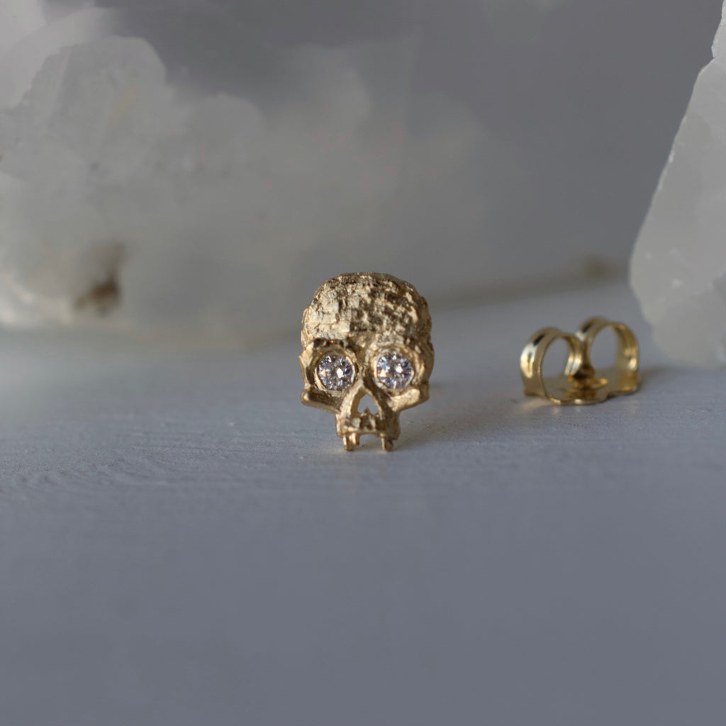 Cubist Skull Studs